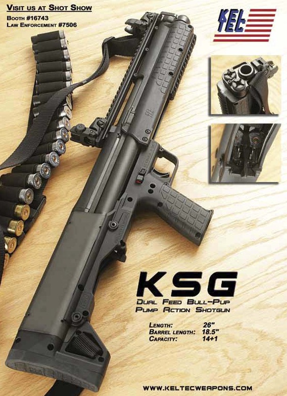 Гладкоствольное ружье Kel-Tec KSG (США)